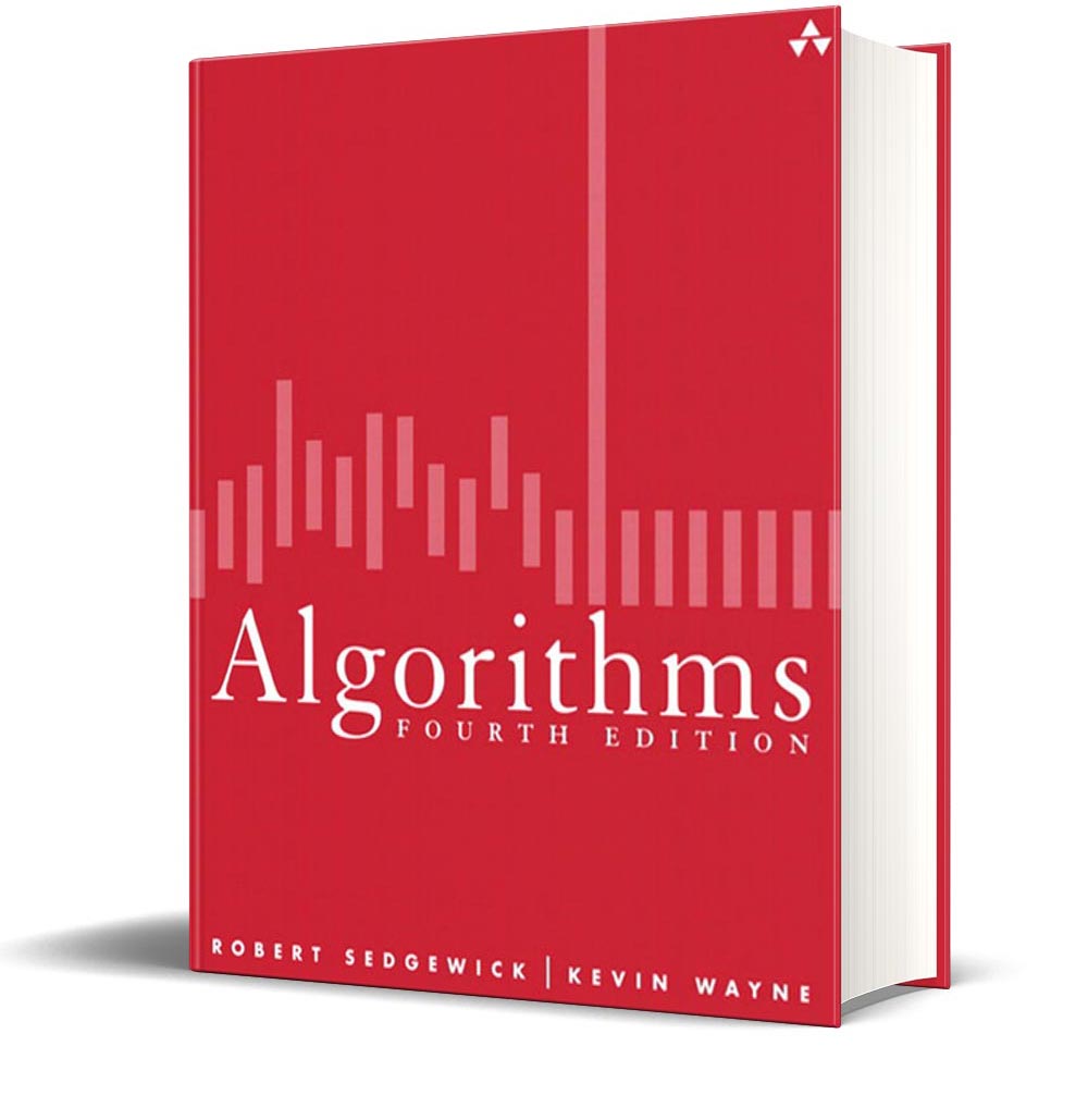 Red hardcover book Algorithms Fourth Edition by Robert Sedgewick and Kevin Wayne
