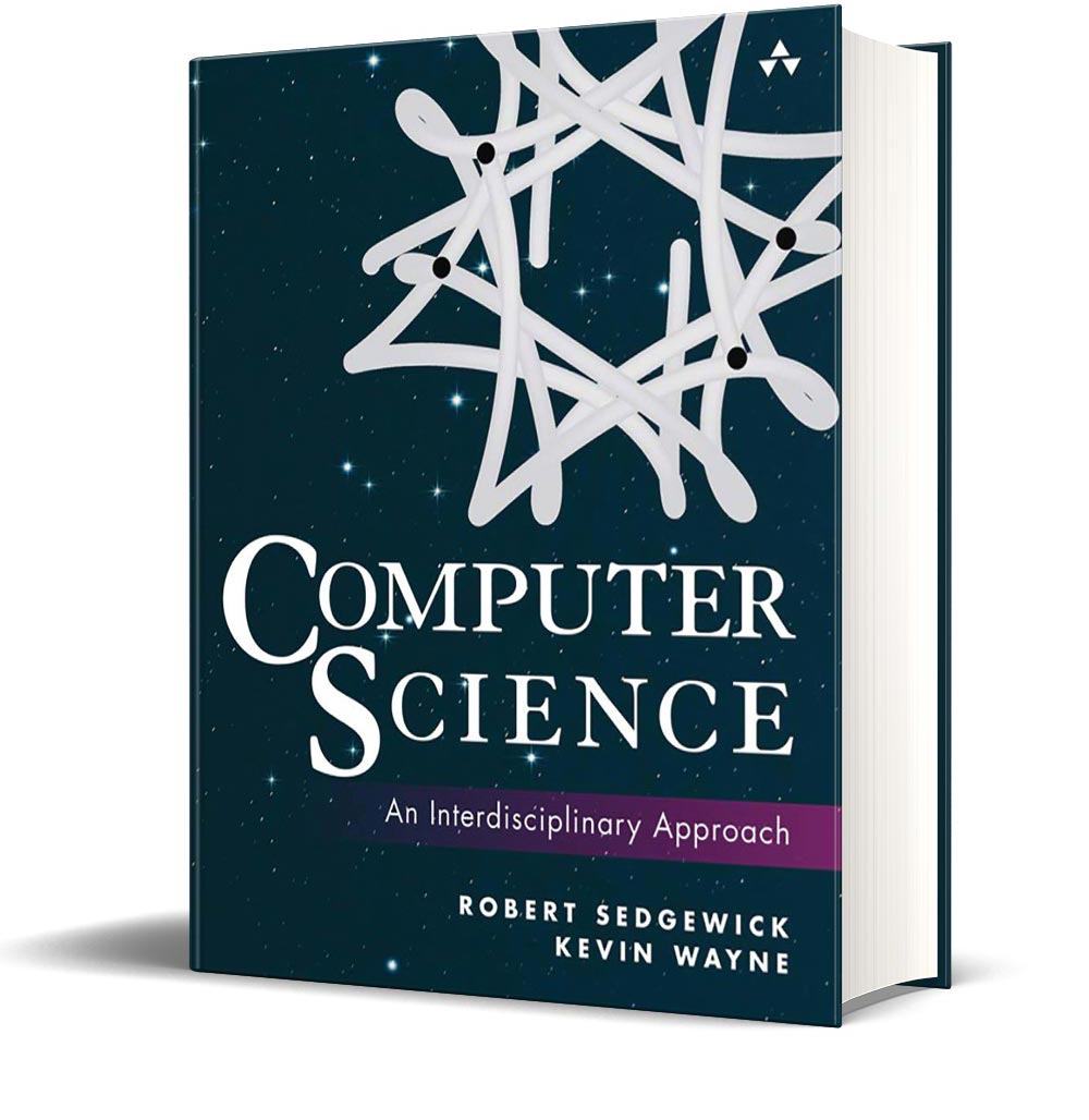 Computer Science Hardcover book navy blue with text 'An Interdisciplinary Approach' by Robert Sedgewick and Kevin Wayne